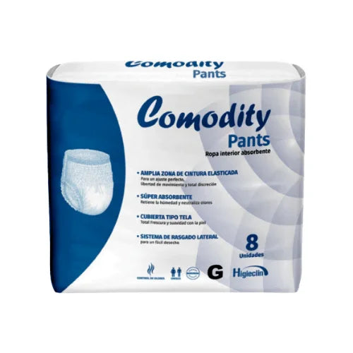 Pañales para Adulto Comodity Pants (Ropa Interior) – Talla G – 8 Unidades