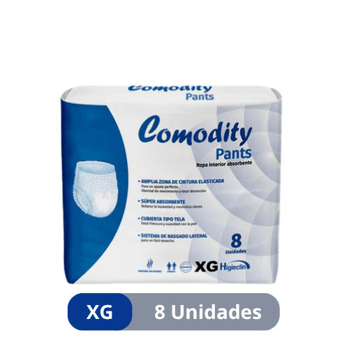 Pañales para Adulto Comodity Pants (Ropa Interior) – Talla XG – 8 Unidades