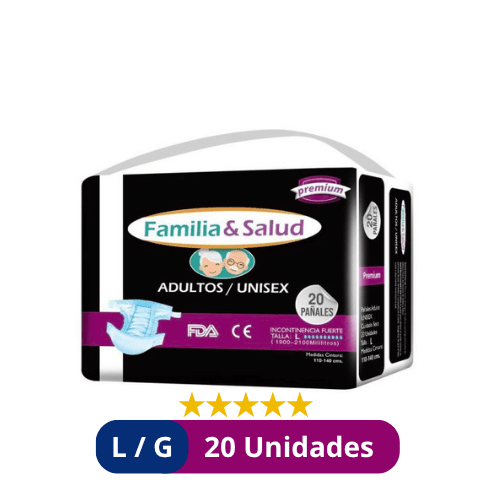 Pañales para Adulto Familia Salud Premium – Talla L/G – 20 Unidades