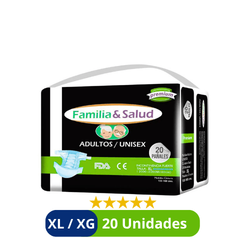 Pañales para Adulto Familia Salud Premium – Talla XL/XG – 20 Unidades