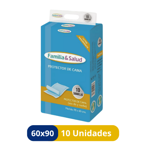 Sabanillas para Adulto Familia Salud – Protector de Cama 60x90 cm - 10 Unidades