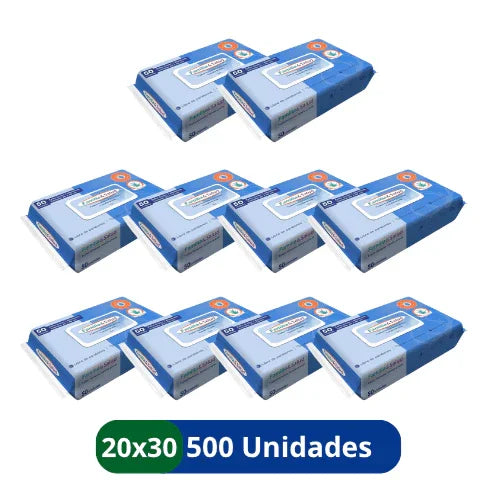 Toallas Húmedas para Adulto Extra Grande 30x20cm – 500 Unidades - 10 paquetes - 1 Caja