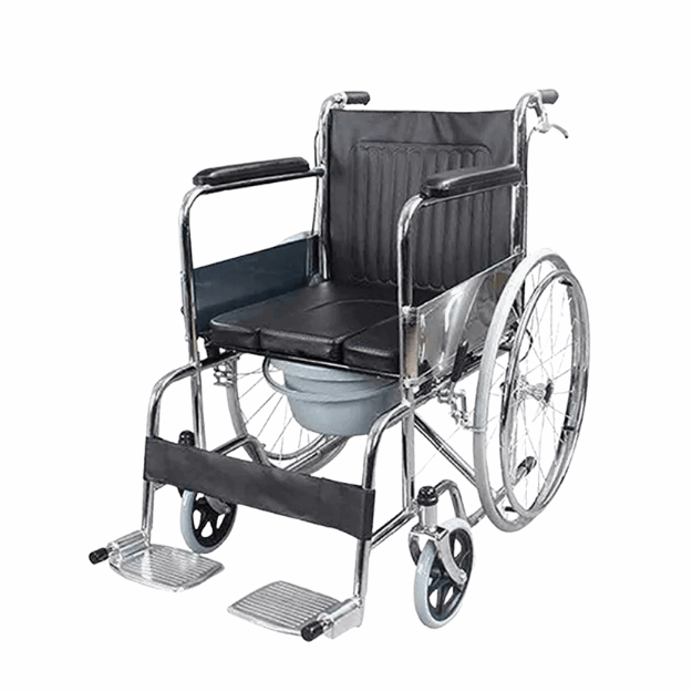 Silla de Ruedas con Baño – Plegable y Reforzada