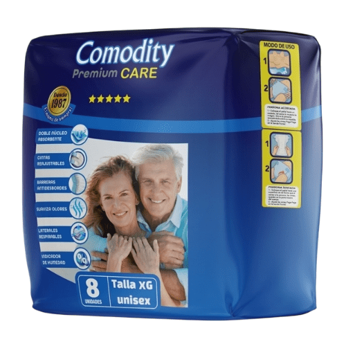 Pañales Comodity Premium XG 8u
