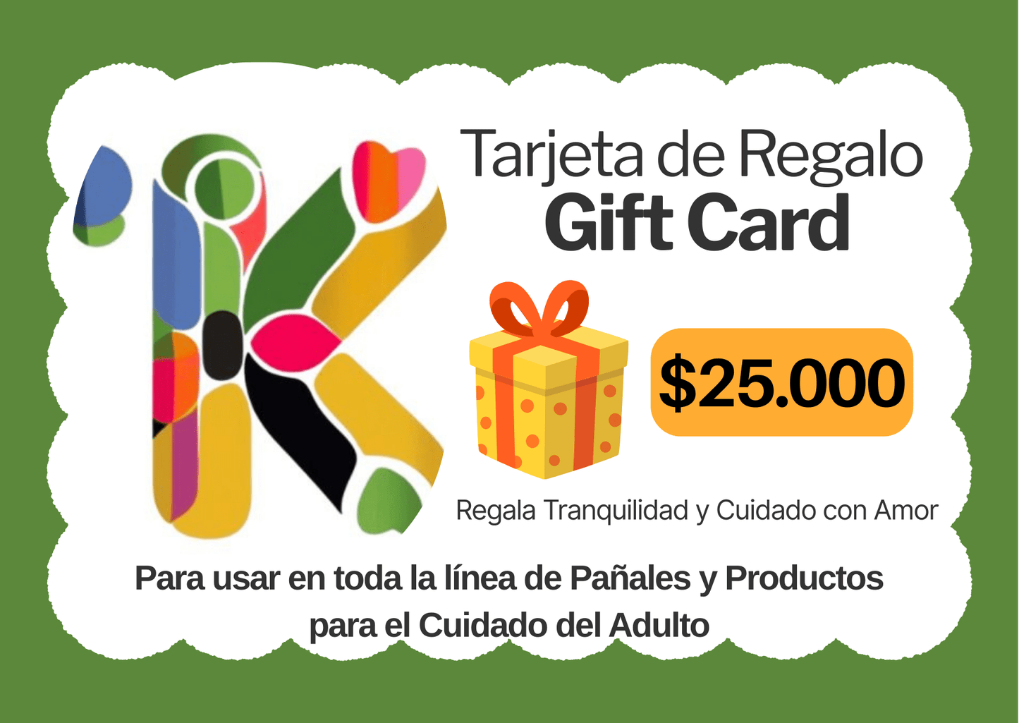 Tarjeta de Regalo Kuidar - Gift Card de $25.000 pesos