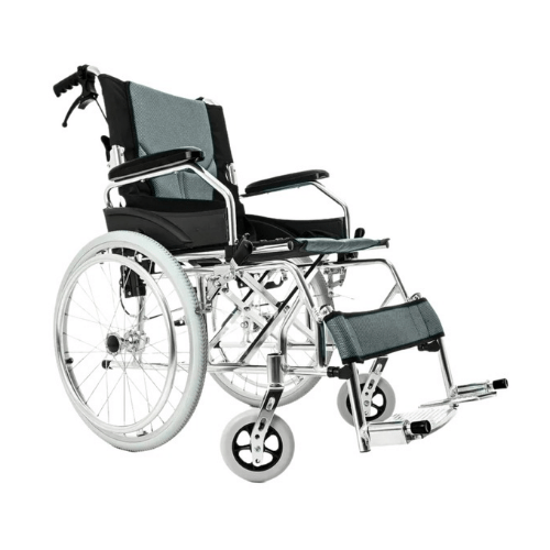 Silla de Ruedas Premium en Aluminio - Ultra Liviana 11 Kg - Plegable, Ruedas Robustas y Reposa Pies Abatibles