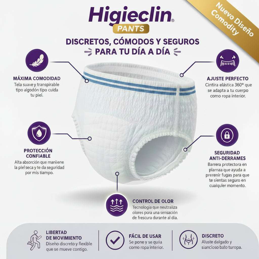 Pañales para Adulto Comodity Pants (Ropa Interior Calzón) – Talla M – 8 Unidades