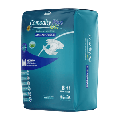 Pañales para Adulto Comodity Plus – Talla M – 8 Unidades