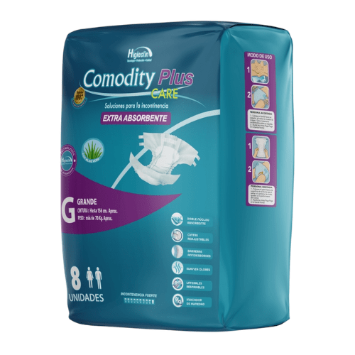 Pañales para Adulto Comodity Plus – Talla G – 8 Unidades