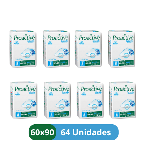 Sabanillas para Adulto Super Absorbentes Proactive – Protector de Cama 60x90 cm - 64 Unidades - 1 Caja