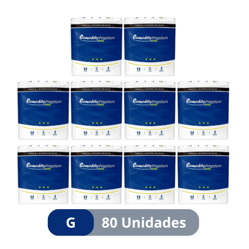 Pañales para Adulto Comodity Premium - Talla G - 80 Unidades Manga