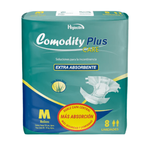 Pañales para Adulto Comodity Plus – Talla M – 8 Unidades