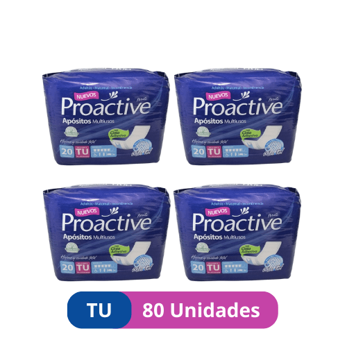 Apósitos Multiuso Proactive con Adhesivos – Talla Única – 80 Unidades