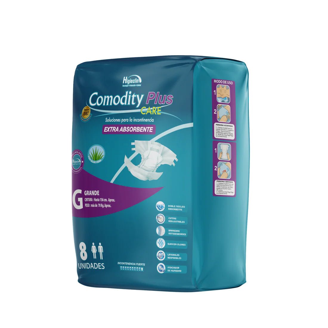 Pañales para Adulto Comodity Plus – Talla G –  Pack 120 Unidades