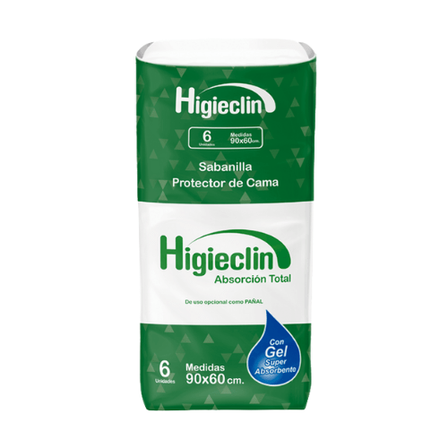Sabanillas para Adulto Ultra Absorbentes Higieclin – Protector de Cama 60x90 cm - 6 Unidades