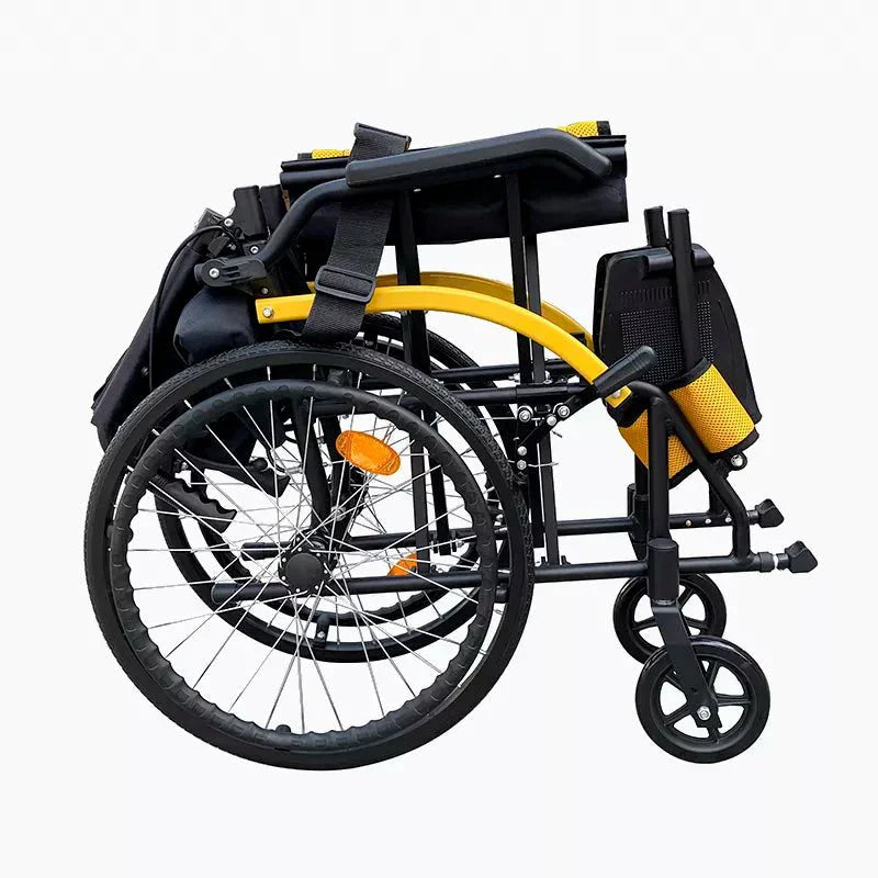 Silla de Ruedas Premium – Ultra Liviana 11 kg - Plegable, Ruedas Robustas, Apoyabrazos y Reposapies Abatibles