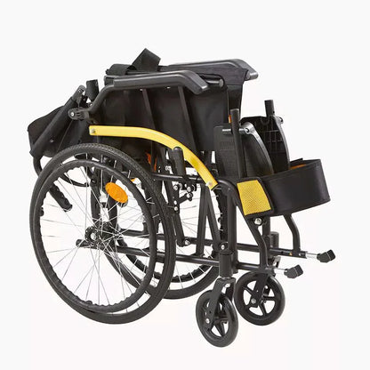 Silla de Ruedas Premium – Ultra Liviana 11 kg - Plegable, Ruedas Robustas, Apoyabrazos y Reposapies Abatibles