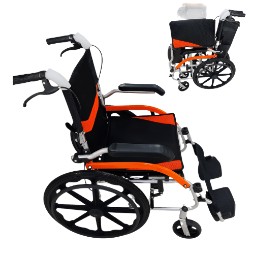 Silla de Ruedas Ultraliviana en Aluminio – Brazos Abatibles