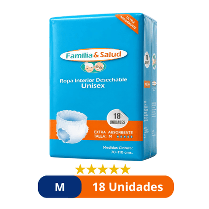 Pañales para Adulto Pants (Ropa Interior Calzón) Familia Salud – Talla M