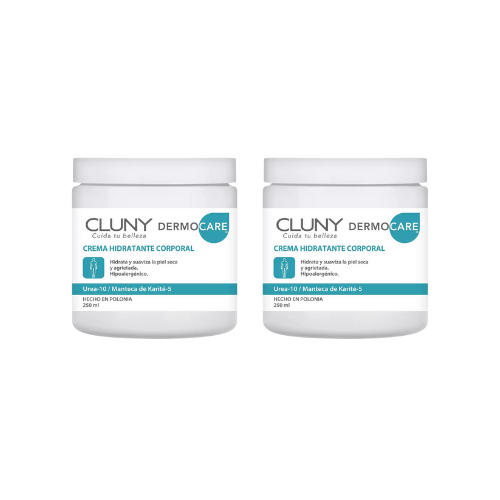 Crema Hidratante Corporal CLUNY Urea 10% + Manteca de Karité 5% – 500ml - 2 Unidades