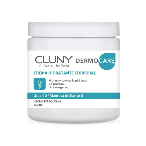 Crema Hidratante Corporal CLUNY Urea 10% + Manteca de Karité 5% – 250 ml