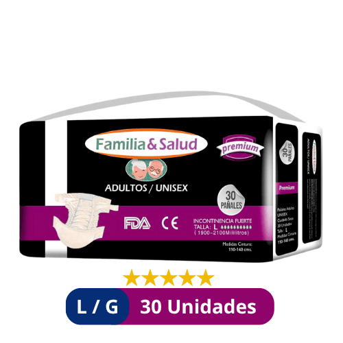 Pañales para Adulto Familia Salud Premium – Talla L/G – 30 Unidades