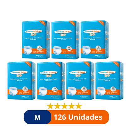 Pañales para Adulto Pants (Ropa Interior Calzón) Familia Salud – Talla M – 126 Unidades