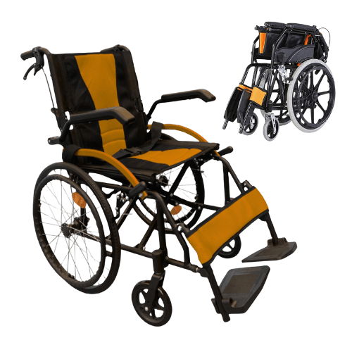 Silla de Ruedas Premium – Ultra Liviana 11 kg - Plegable, Ruedas Robustas, Apoyabrazos y Reposapies Abatibles