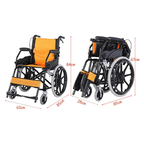 Silla de Ruedas Premium – Ultra Liviana 11 kg - Plegable, Ruedas Robustas, Apoyabrazos y Reposapies Abatibles