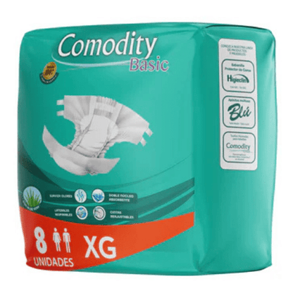 Pañales para Adulto Comodity Basic – Talla XG – 8 Unidades