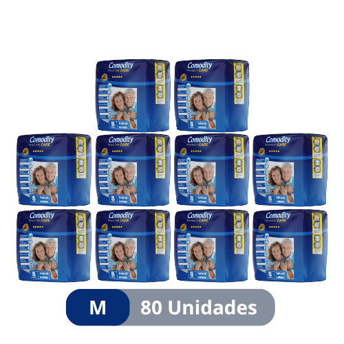 Pañales para Adulto Comodity Premium – Talla M – 80 Unidades – 1 Manga