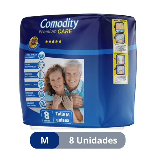 Pañales para Adulto Comodity Premium – Talla M – 8 Unidades