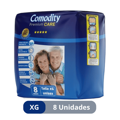 Pañales Comodity Premium XG 8u