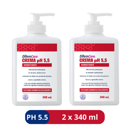 Crema Humectante pH 5,5 - 2 unidades x 340 ml - Marca: DifemCare®