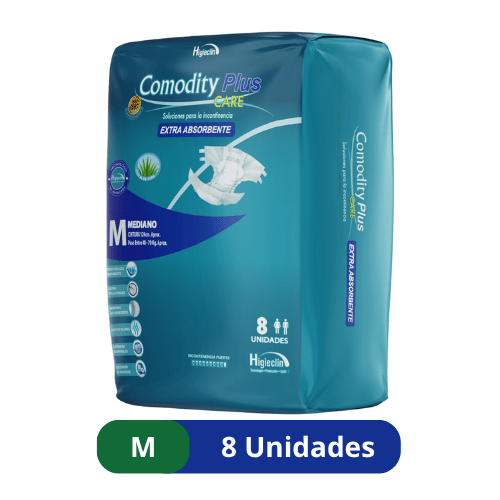 Pañales para Adulto Comodity Plus – Talla M – 8 Unidades