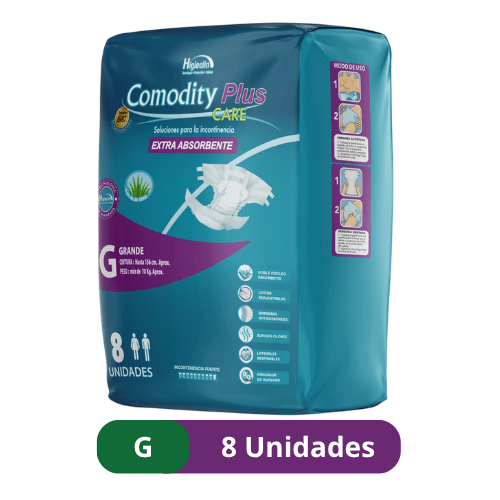 Pañales para Adulto Comodity Plus – Talla G – 8 Unidades