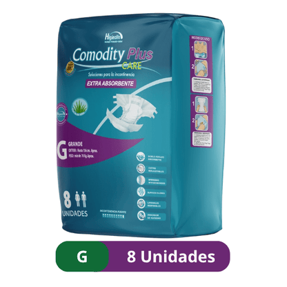 Pañales para Adulto Comodity Plus – Talla G – 8 Unidades