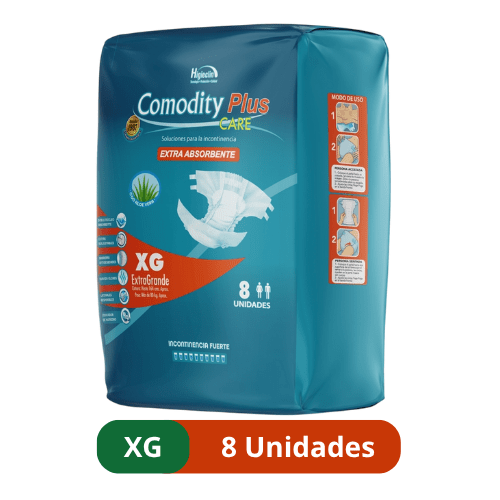 Pañales para Adulto Comodity Plus – Talla XG – 8 Unidades