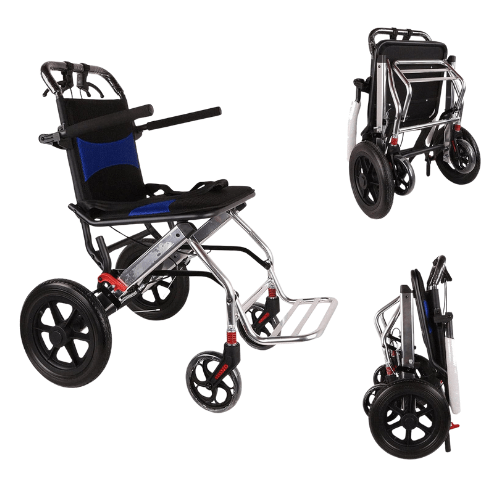 Silla de Ruedas Geriátrica para Tramos Cortos - Ultra Ligera 6,8 Kg y Plegable