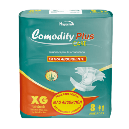 Pañales para Adulto Comodity Plus – Talla XG – 8 Unidades