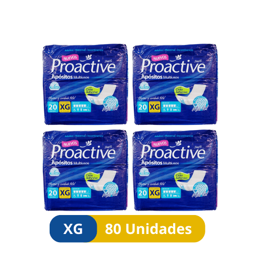 Apósitos Multiuso Proactive con Adhesivos – Talla XG – 80 Unidades