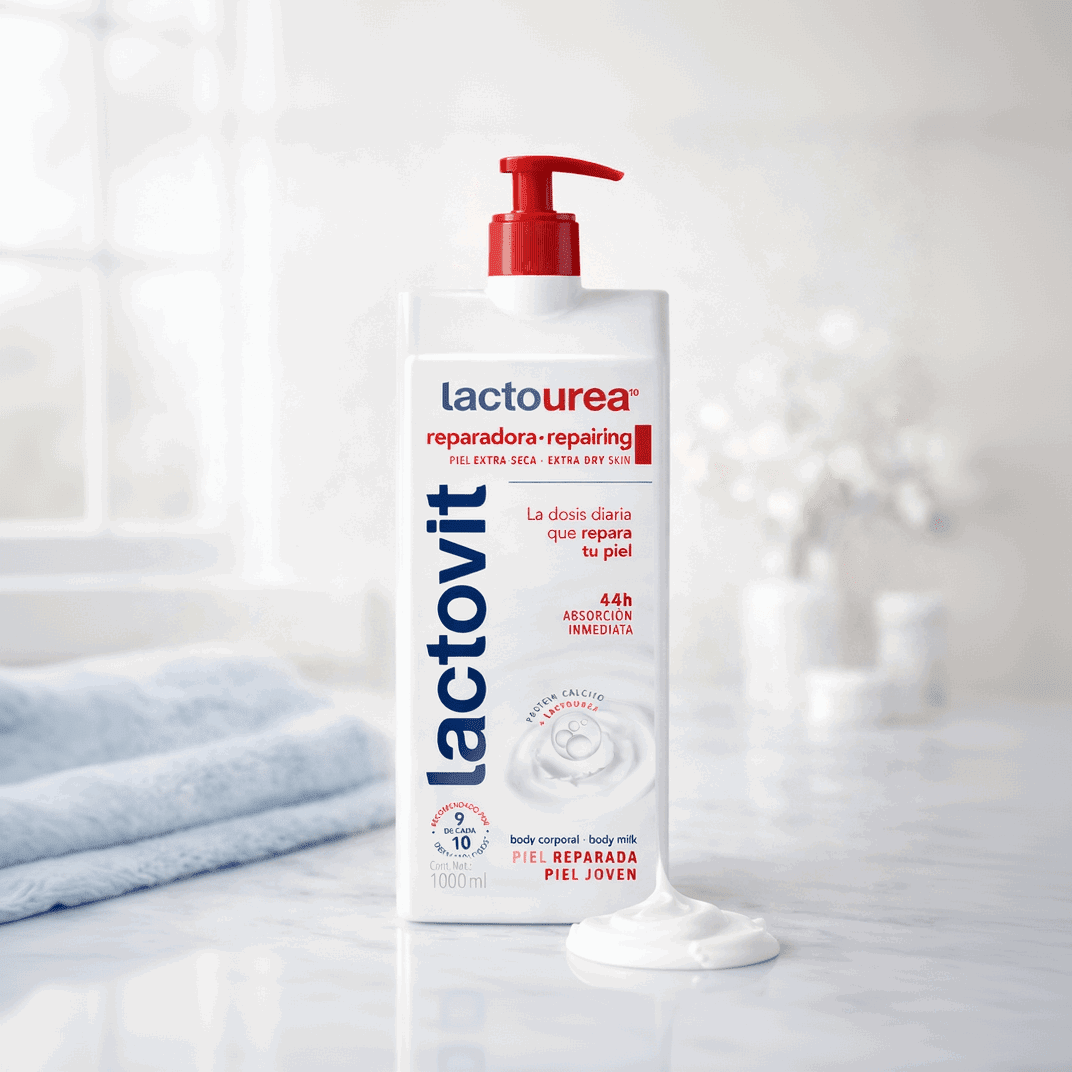 Crema Corporal Lactovit Lactourea 1000 ml x 2un, con Urea y Ácido Láctico – Hidratación Intensiva - Piel Seca y Extra Seca