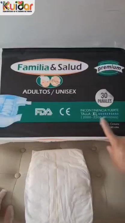 Pañales para Adulto Familia Salud Premium – Talla XL/XG – 60 Unidades