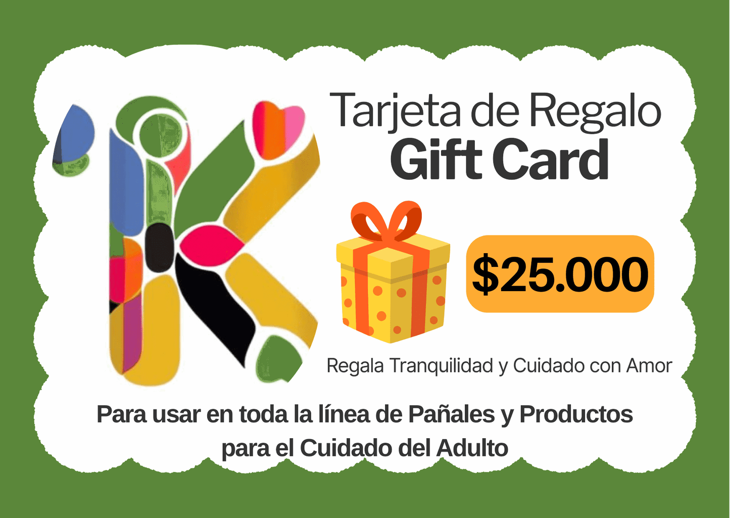 Tarjeta de Regalo Kuidar - Gift Card de $25.000 pesos