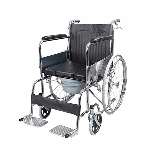 Silla de Ruedas con Baño – Plegable y Reforzada