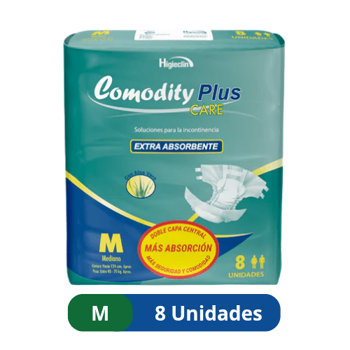 Pañales para Adulto Comodity Plus – Talla M – 8 Unidades