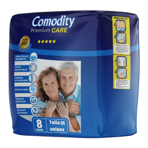 Pañales para Adulto Comodity Premium – Talla M – 8 Unidades