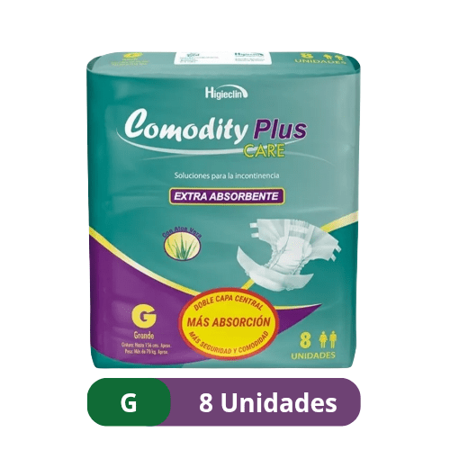 Pañales para Adulto Comodity Plus – Talla G – 8 Unidades