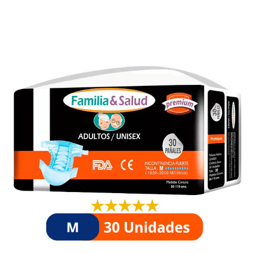 Pañales para Adulto Familia Salud Premium – Talla M – 30 Unidades