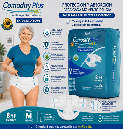 Pañales para Adulto Comodity Plus – Talla M –  120 Unidades